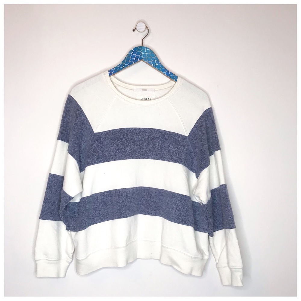 The Great Sherpa Stripe Slouchy Sweatshirt